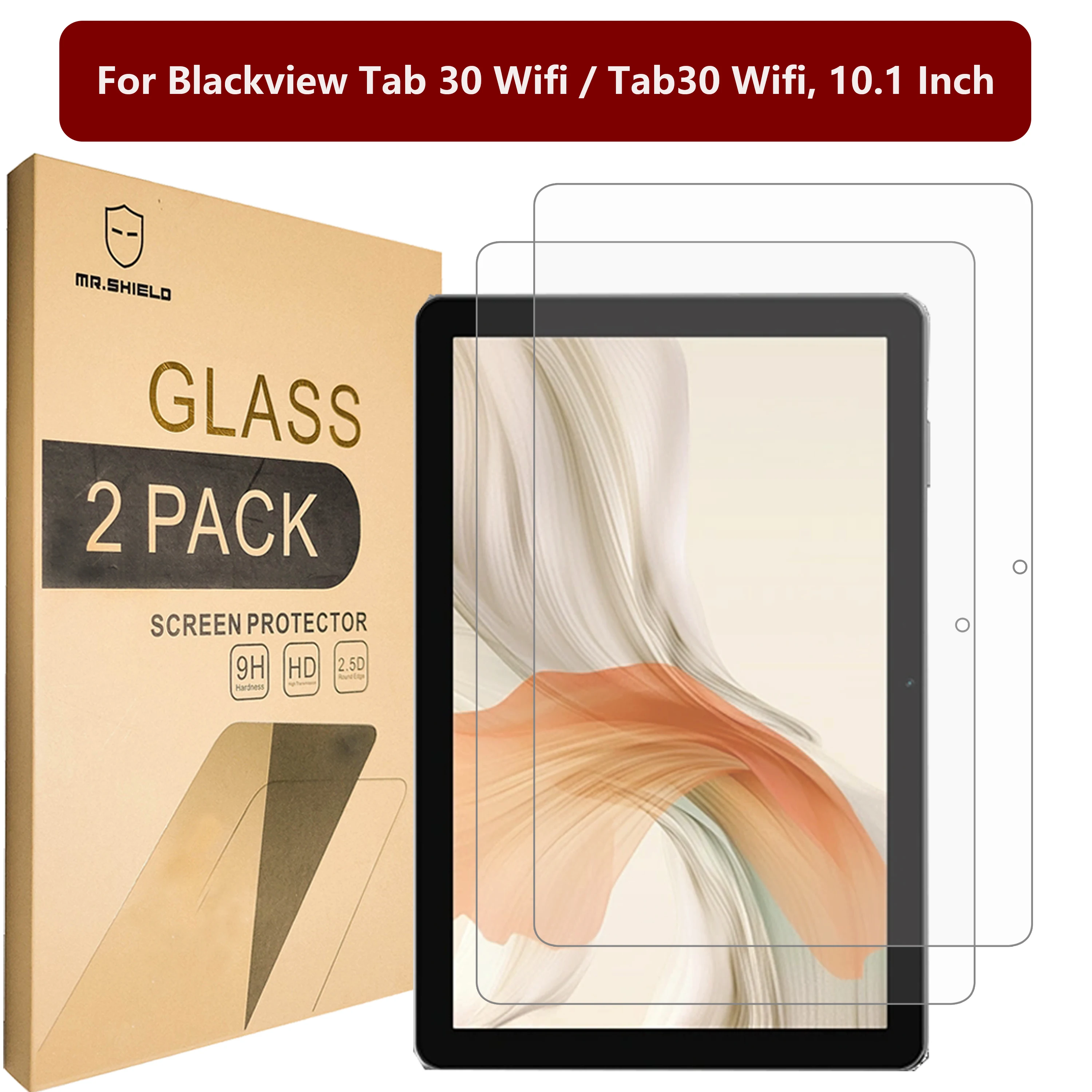 

Mr. Защитный экран совместим с Blackview Tab 30 Wifi / Tab30 Wifi, 10,1 дюйма [закаленное стекло] [2 шт. в упаковке] [твердость 9H]