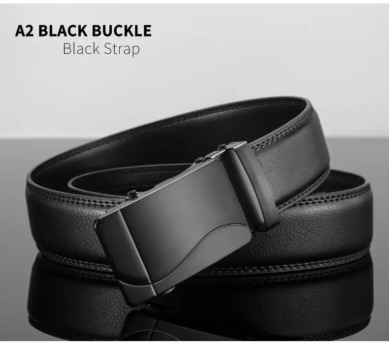 Männer Pu Leder Gürtel Metall Automatische Schnalle Marke Hohe Qualität Luxus Gürtel für Männer Berühmte Arbeit Business Schwarz PU Strap – Detail 10