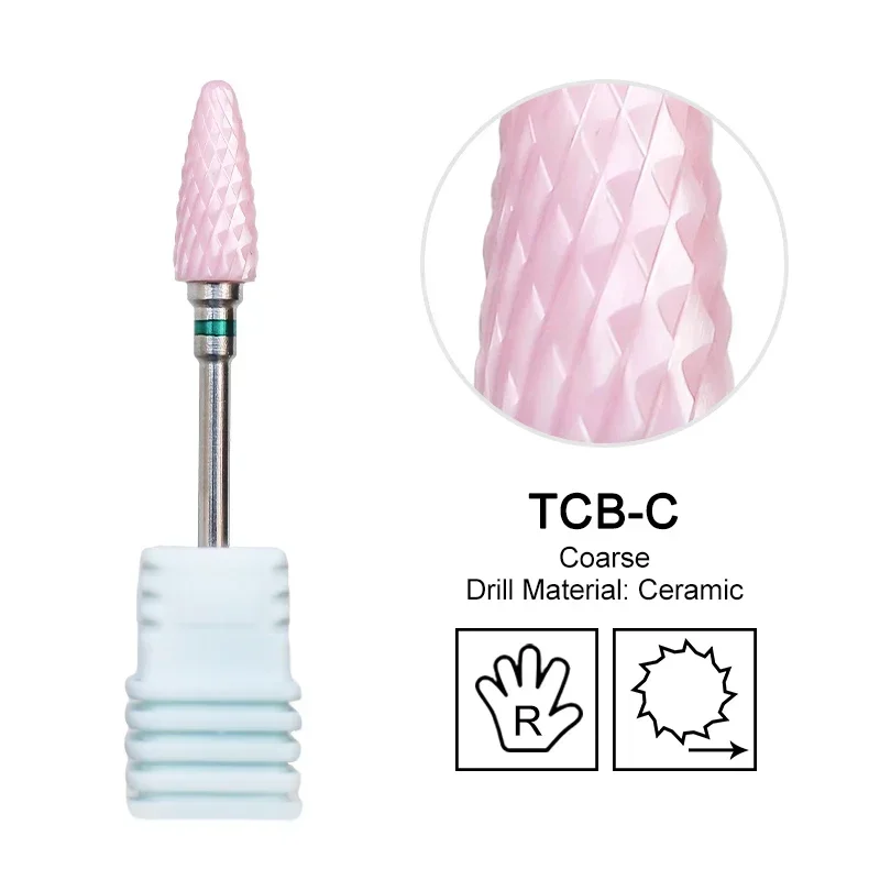 Ceramic Carbide Nail Drill Bit - Pink Manicure Polishing Tool