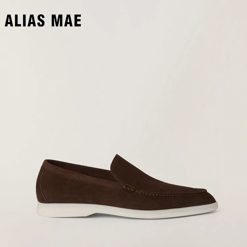 

ALIAS MAE Solid Autumn Outdoor Luxury Simple Versatile Soft Sole Handmade Genuine Leather Senior Designer Loafers