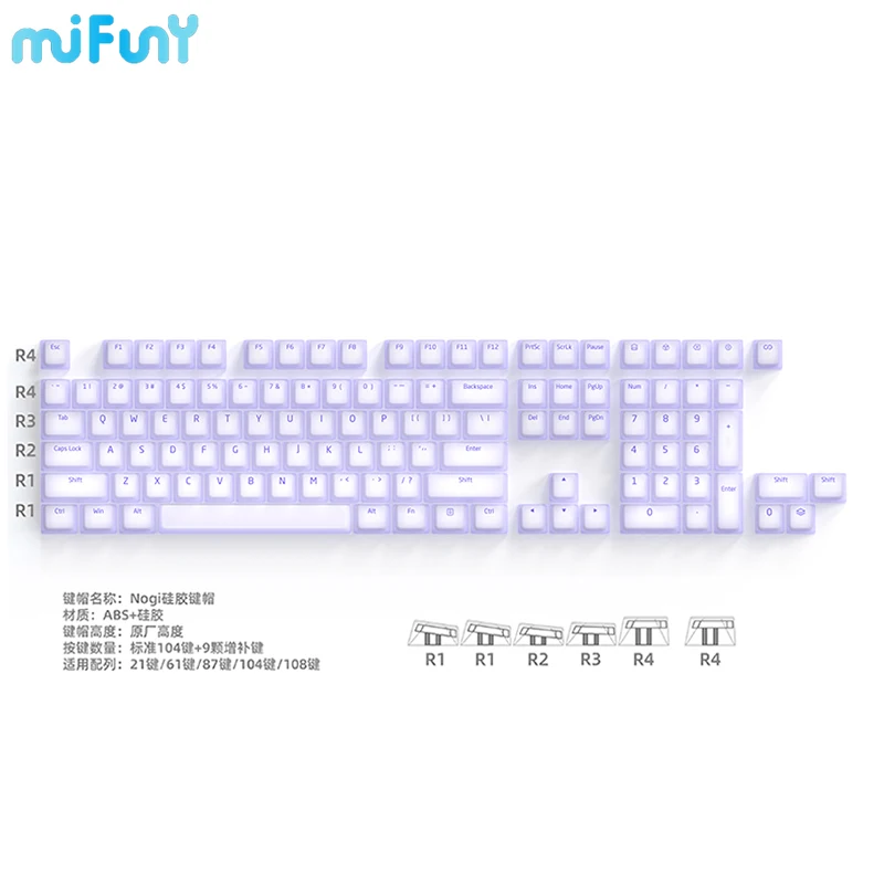 Keycap para Teclado Mecânico Keycaps Translúcido Silicone Pbt Perfil de Cereja Tintura-sublimação Rosa Bonito Presentes - Imagem 6