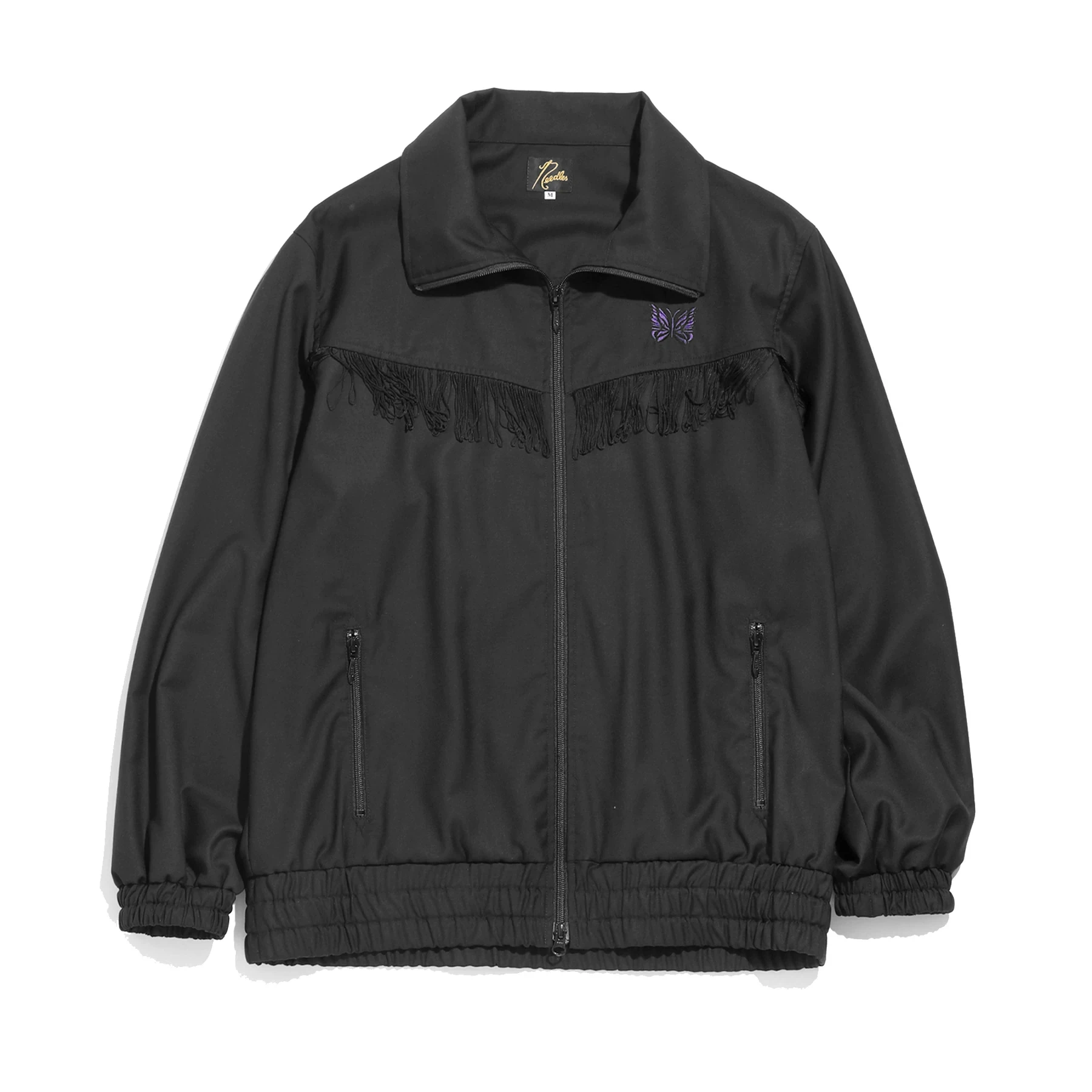 

Winter Tassel Black Tops AWGE NEEDLES Jacket Men Women 1:1 High Quality Butterfly Embroidery Jackets Long Sleeve Zipper Coat
