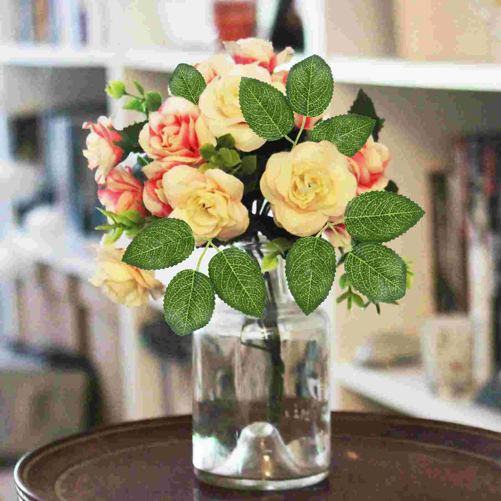 

100 Pcs Simulated Rose Leaves Artificial Ornament Leaf Plant Simulation Decor Fake Creative Adornment Faux