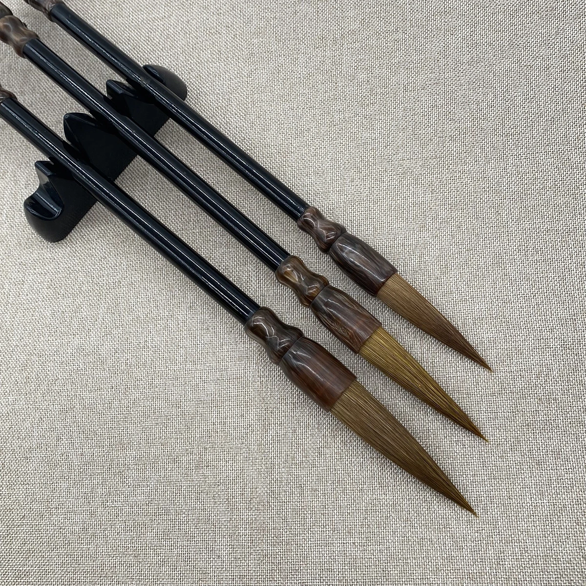 Calligraphy Brush Wolf Hair Wooden Onyx Bucket Pen Chinese Traditional Calligraphy Painting Practice Supplies