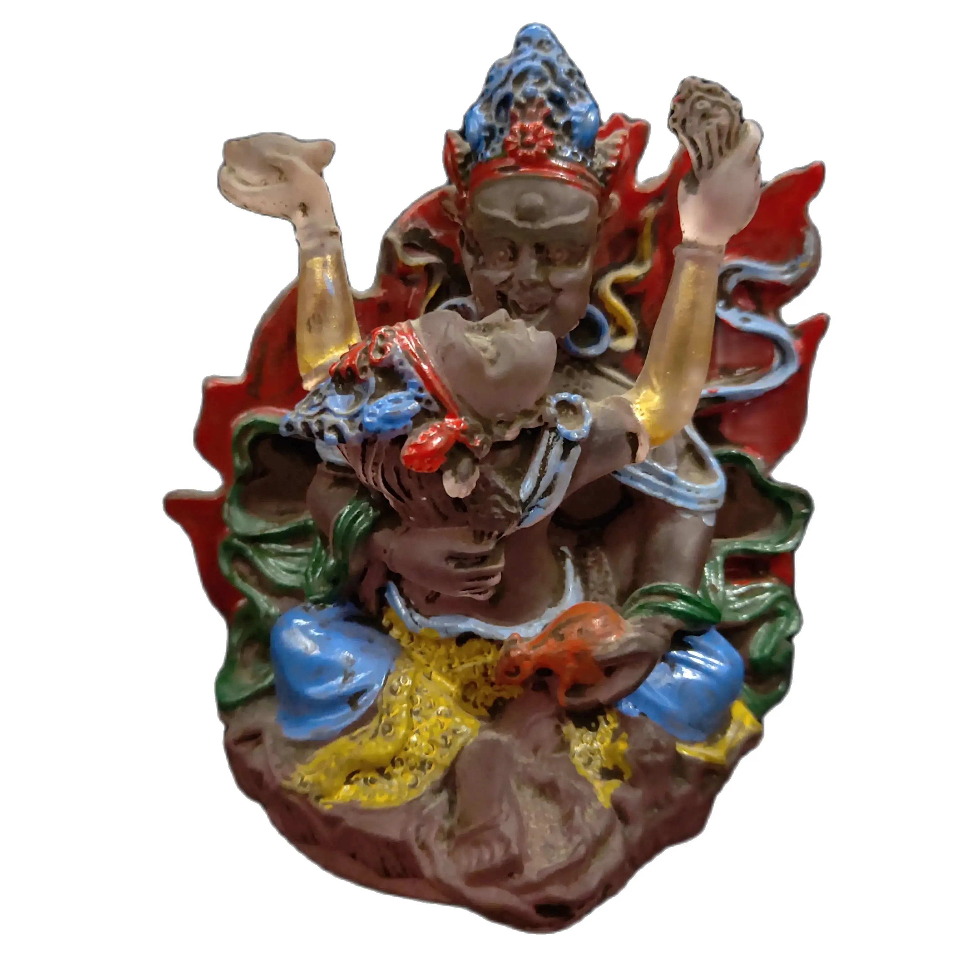 

Chinese Ancient Glass Hand-painted Happy Buddha Statue Home Decoration Ornaments Exhibits