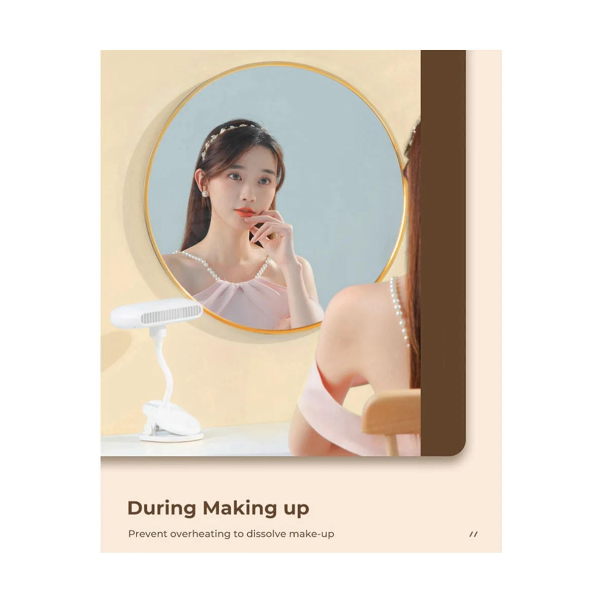 

Cart Fan Handheld Electric Fan Adjustment Baby Stroller Winding Fan Rechargeable Desktop Air Cooler,Pink