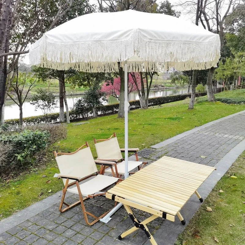 Tassel Beach Umbrella South Korea Vintage Outdoor Camping Leisure Sunshade Sun Protection Pole