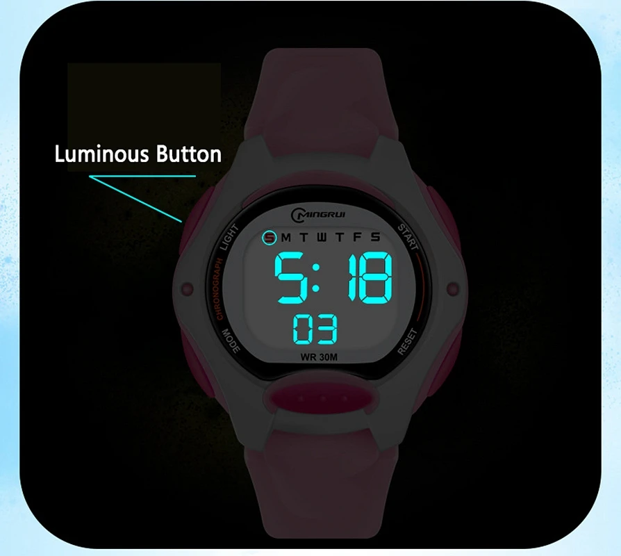 Kids Sport Watches Alarm Stopwatch Children Digital Watch For Boys Girls 30M Waterproof Military Student Electronic Wristwatch 4