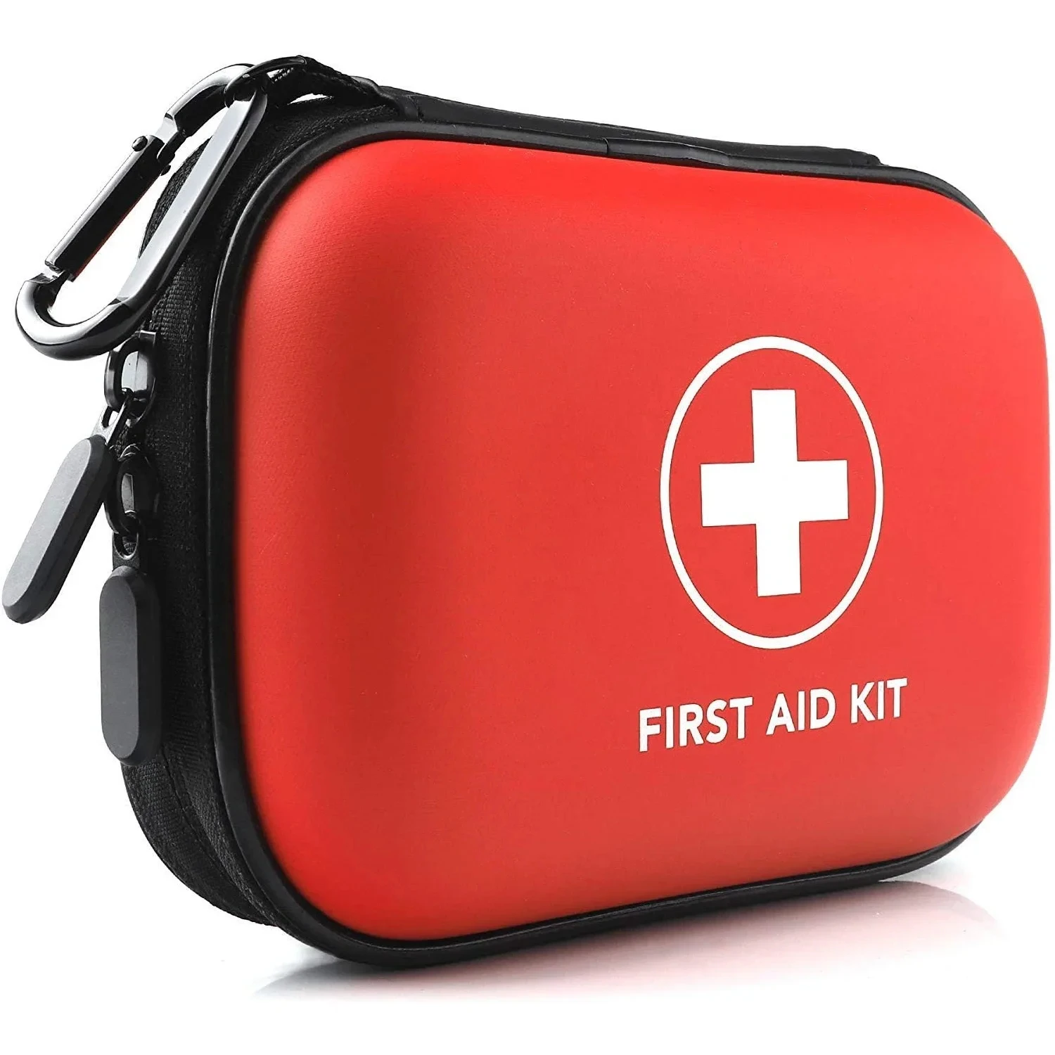 Portable First Aid Kit in Hard Shell Case with Carabiner Clip Compact Emergency Medical Bag for Home Outdoor Travel Cam first aid kit