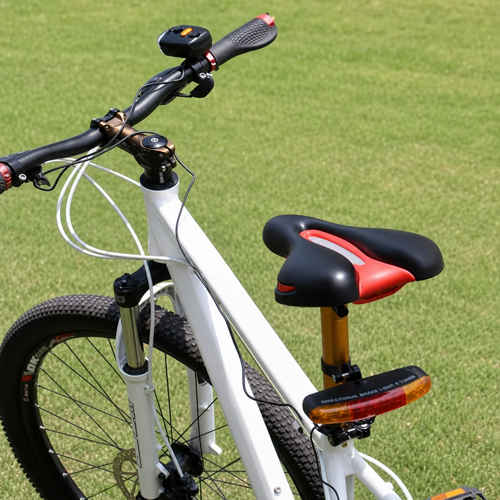 Luce di Segnalazione per Bicicletta con Freno e Clacson Elettrico, Lampada Posteriore di Avvertimento per Ciclismo Notturno, Indicatore di Direzione Anti-Collisione con Campanello - immagine 4