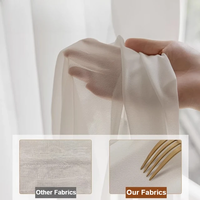 Solid White Tulle Good Quality Yarn Luxury Chiffon Sheer Curtains for Living Room Bedroom Decor Voile Drapes Tulle for Windows 2