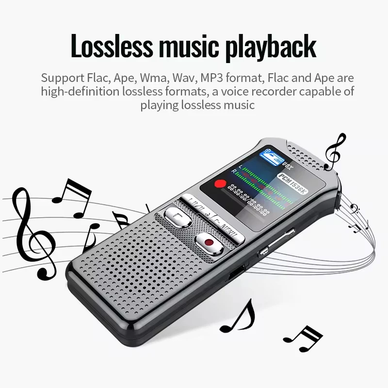 QZTCAMERA 128GB AI Digital Voice Recorder With Playback, Voice Activation, 1536kbps Lossless Noise Reduction, MP3 Player, Password Protection, And Variable Speed Playback - View #8