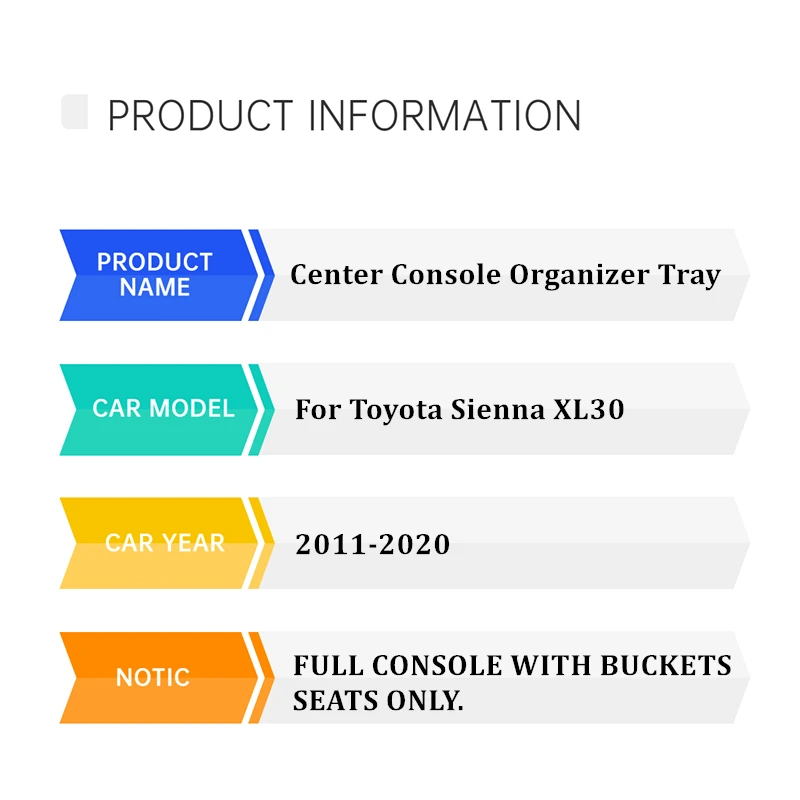 Ÿ Sienna XL30 2011-2020 ڵ ׼  丮 ڽ Ȱ Armest 尩 Ȧ ÷Ʈ ڵ ̳ 