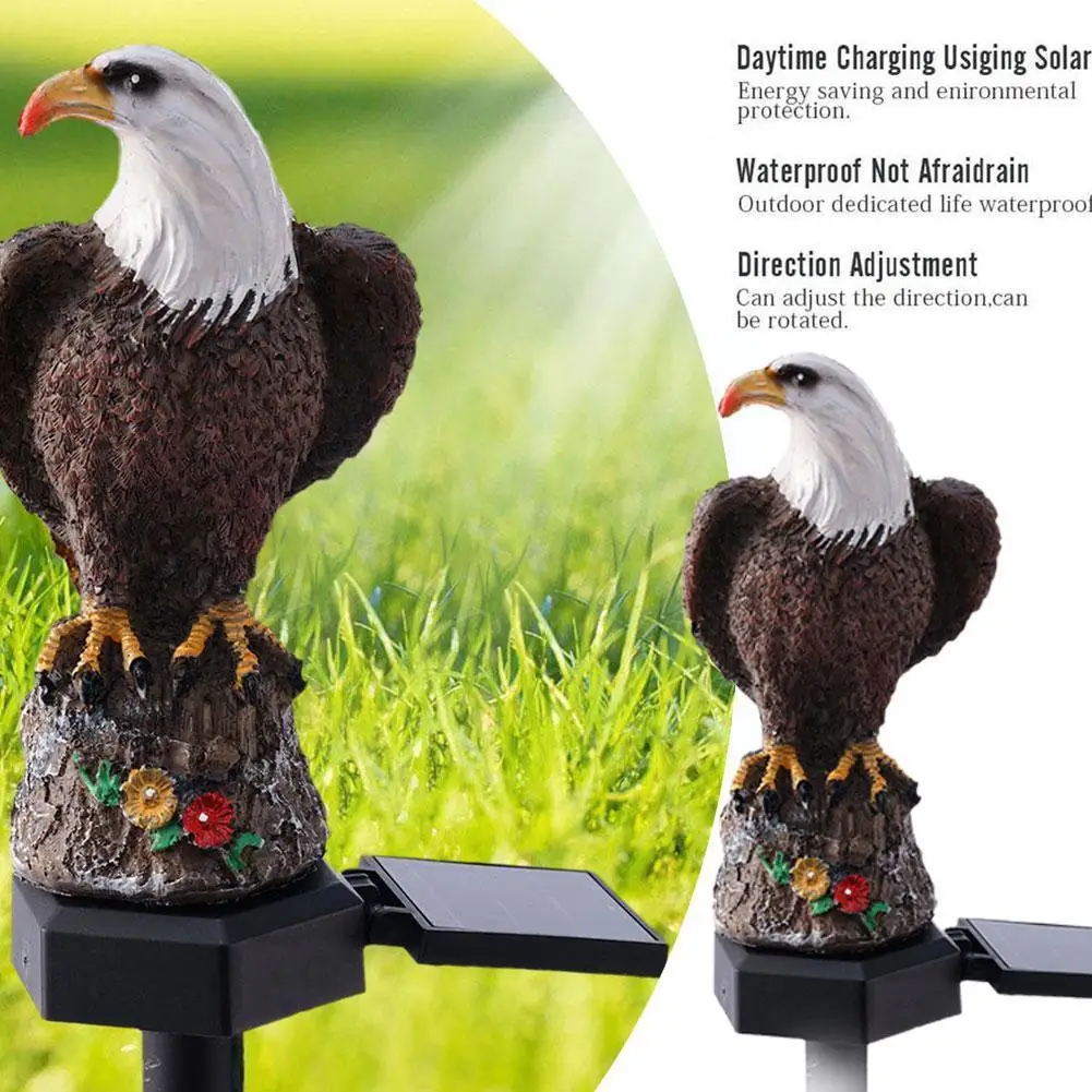 

Solar Resin Eagle Lawn Lamp Powered Led Lights Garden Lights Lawn Waterproof Yard Ornament Unique Light Outdoor Animal Eagl C7z0