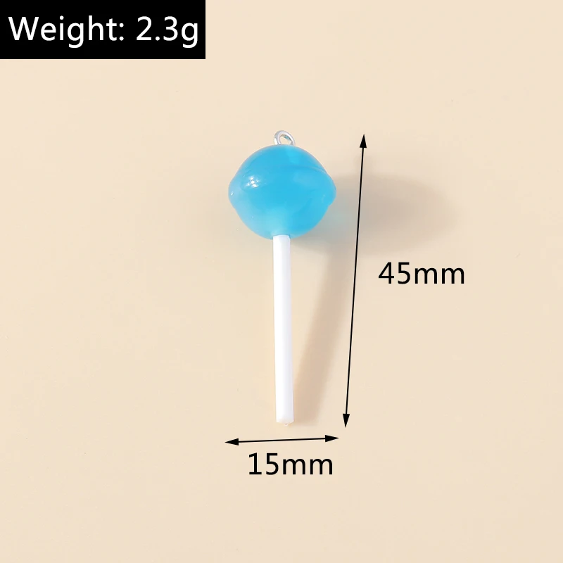 Leslie 10 Stück 3D Sweet Candy Lollipop Charm-Anhänger für Schmuckherstellung, Halskette, Ohrringe, DIY-Zubehör, Zubehör – Detail 13