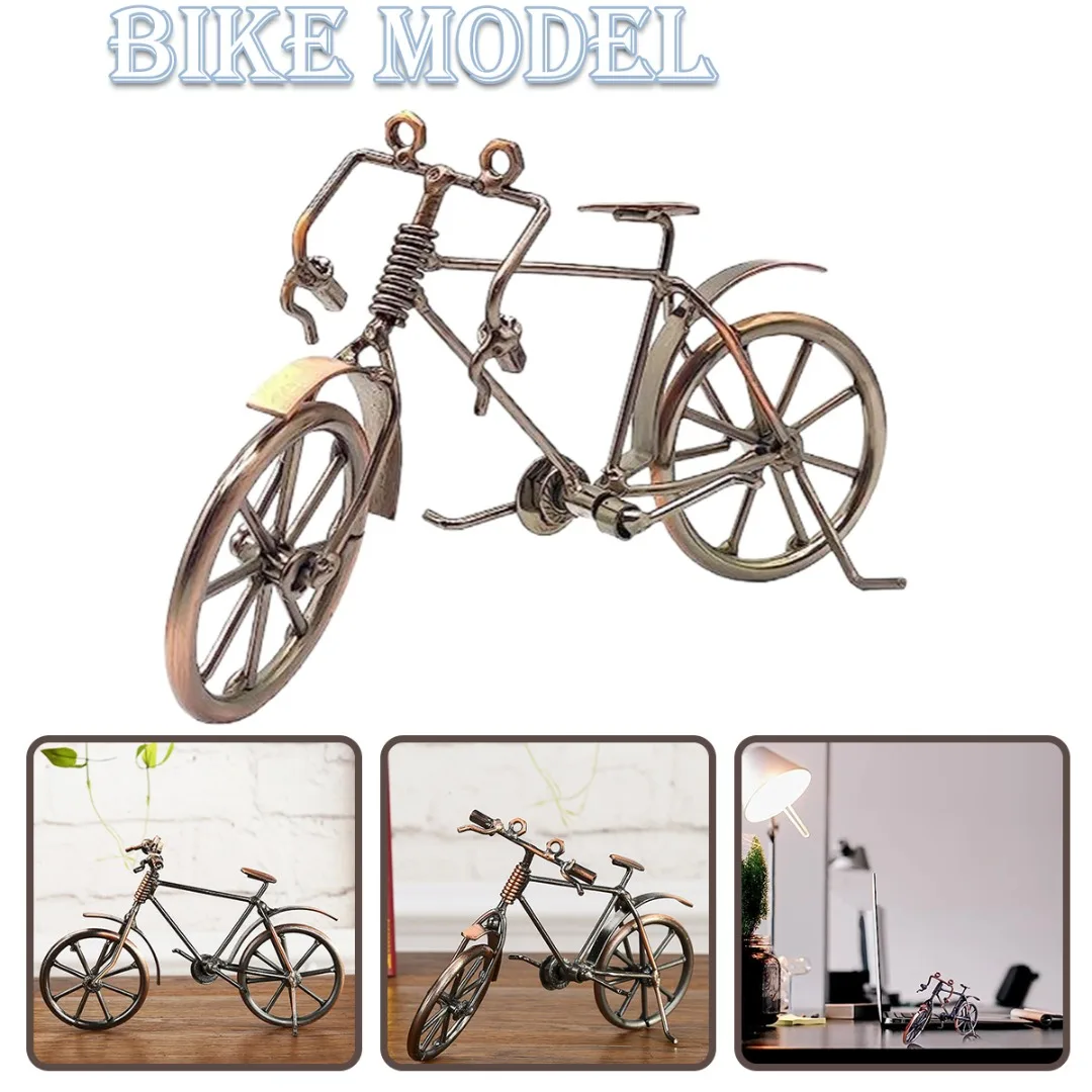 

Vintage Metal Bicycle Ornaments Desktop Mini Retro Style Bike Figurines Iron Nostalgic Metal Crafts Indoor Home Decoration