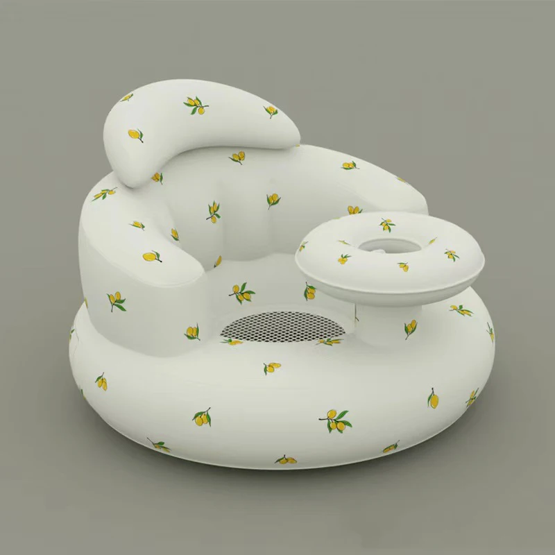 Baby Inflatable Sofa Children Puff Portable Bath Chairs PVC Multifunctional Seat Practice Sitting Bath Stool Baby Stool