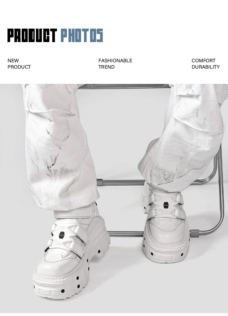 Gothic Ankle Rock Boots 2026 New Punk Style Women Shoes Lace-up White Platform Shoes Woman Metal Decor Woman Sneakers