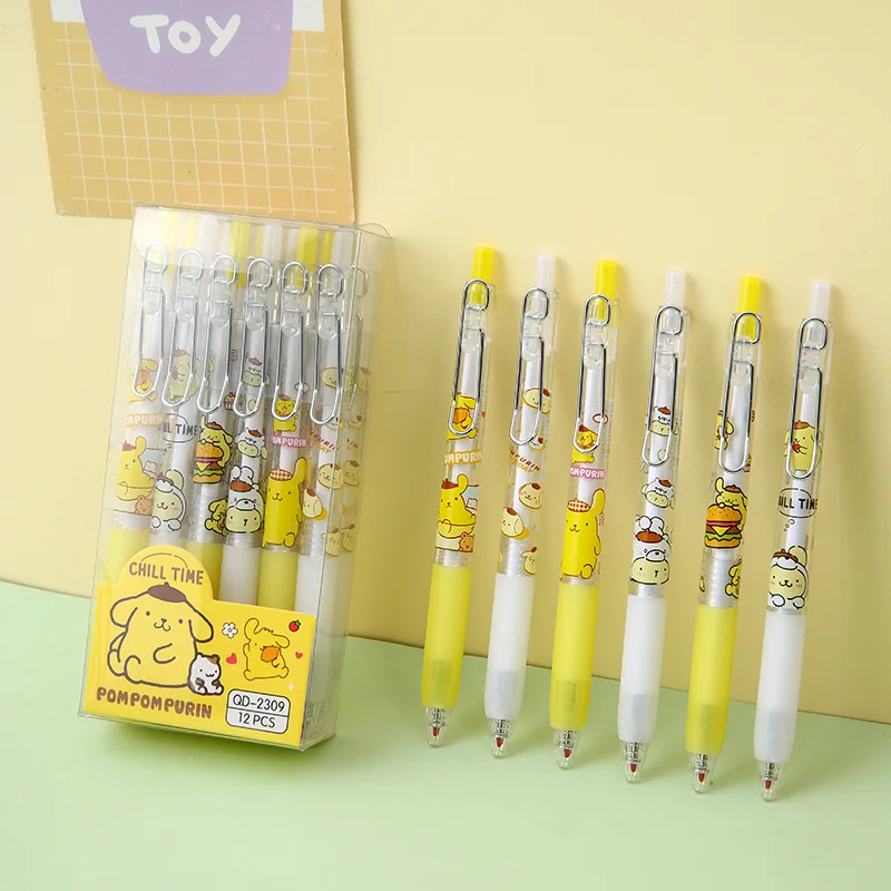 ポップページ 12/24/36pcs Iigen Sanrio Unisex Pen Cute Pompompurin Metal