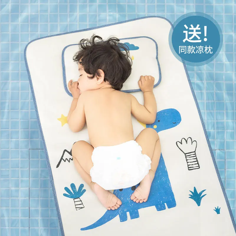 New Baby Bed Cool Mat Ice Silk Summer Breathable Kindergarten Nap Child Mat Newborn Baby Bed Cool Mattress