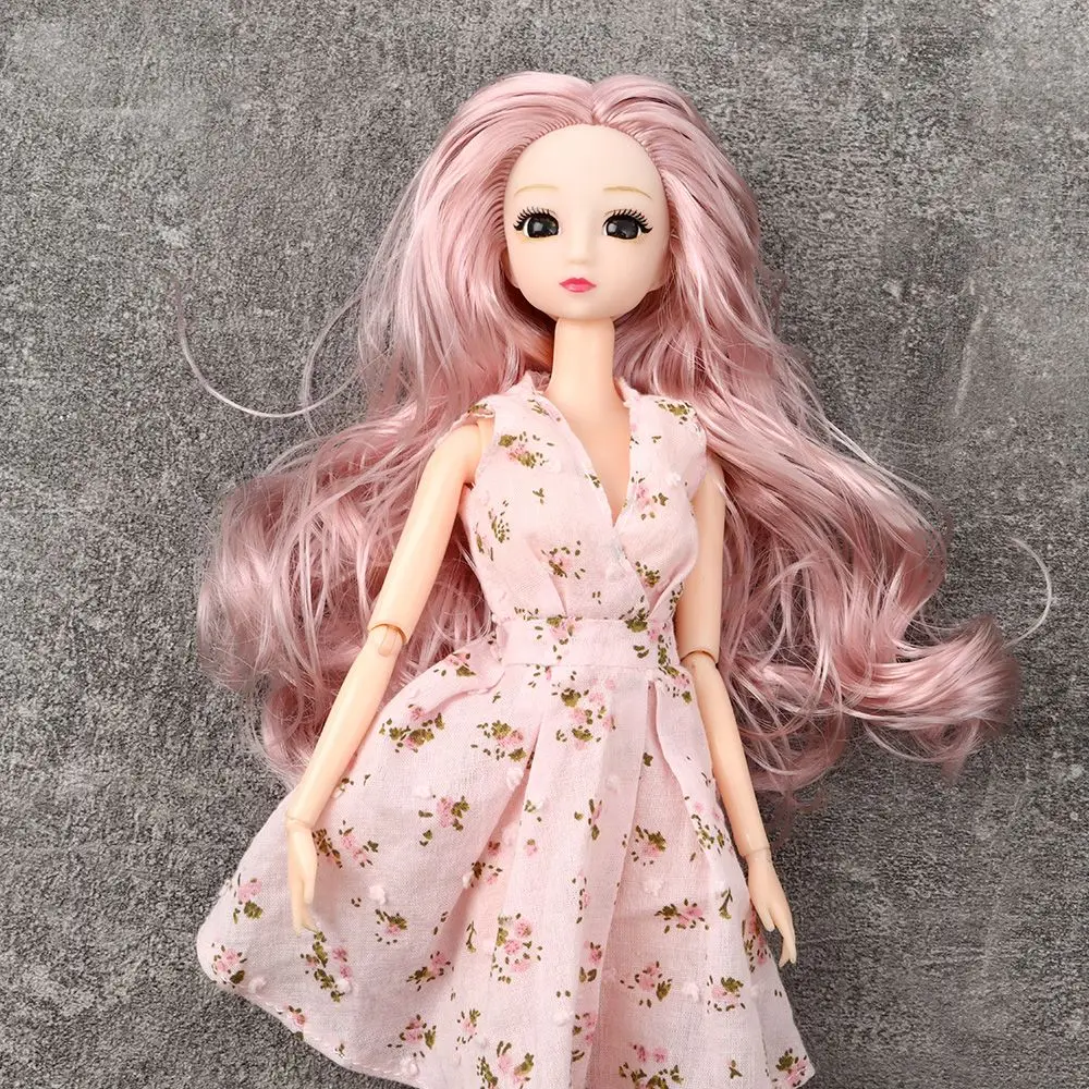 DIY Doll Head Wear 1/6 BJD Doll Head With Gold Brown Black Long Hair For 30cm Doll Joint 3D Eyes Europe Ancient Doll