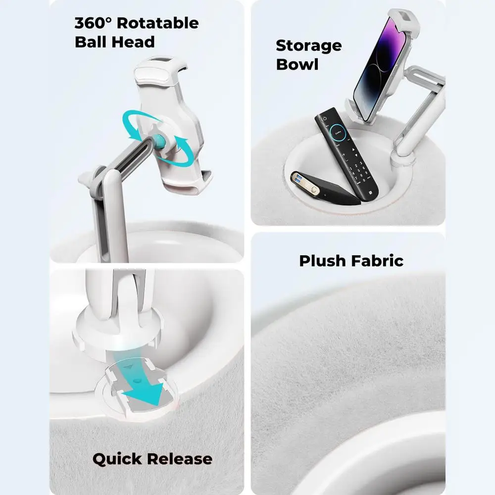 Tablet Holder Pillow Adjustable Pillow Stand With Bowl Soft Phone Holder Reading Lap Holder Cozy Laying Tablet Accessories For