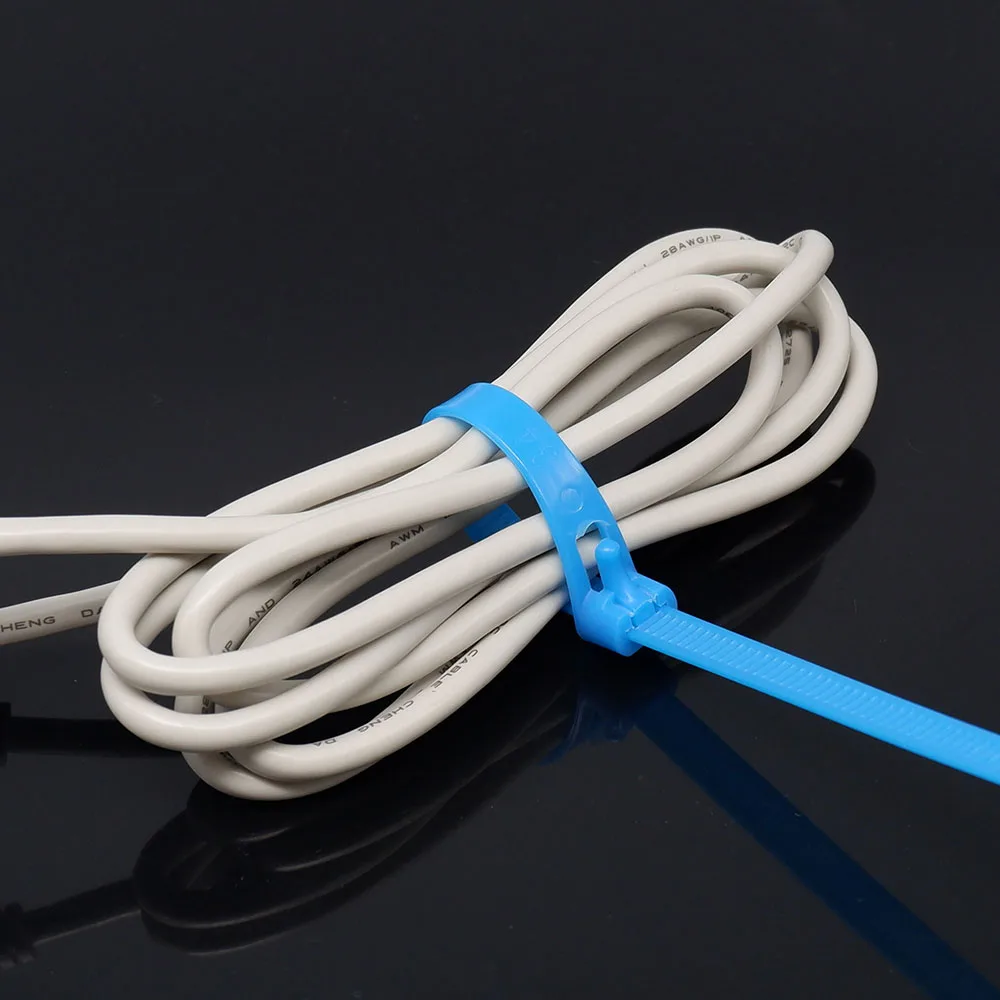 Nylon Cable Ties 100 PCS Reusable Plastic Nylon Cable Ties Detachable Zipper Cable Ties Binding Straps Black White Red Yellow Green Garden Tie