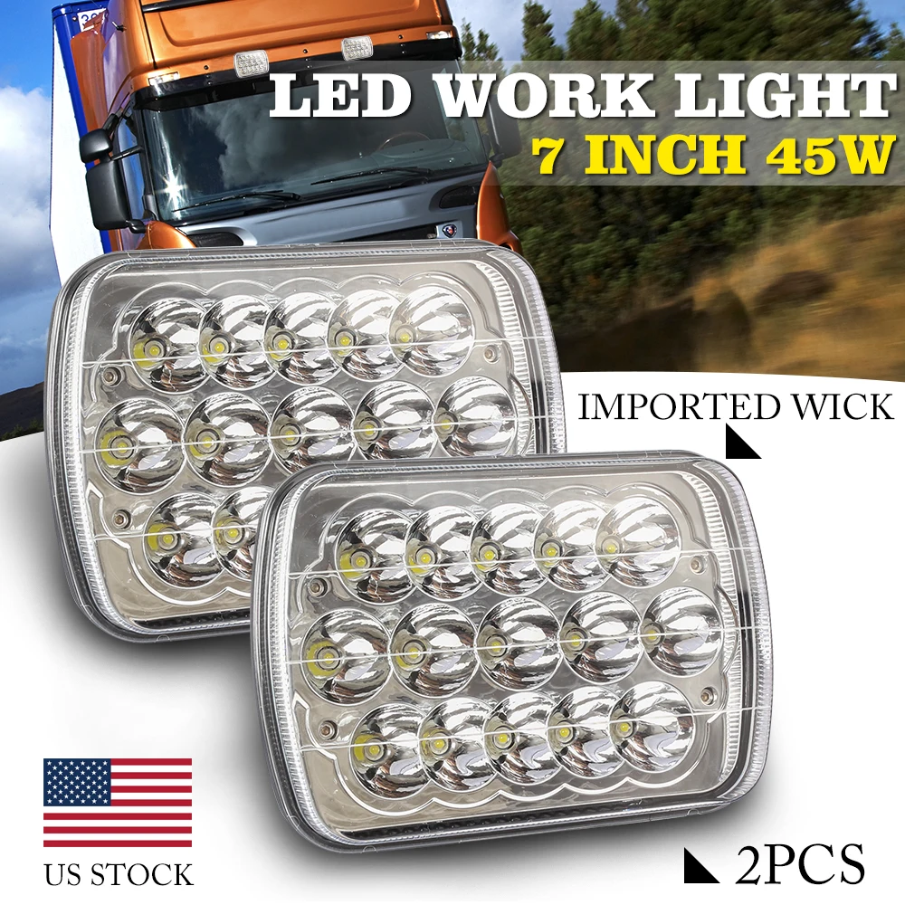 

LED 45W 7P 7" Inch LED Light Bar Offroad Spot Flood LED Work Light for Truck Car Boat Tractor 4x4 Atv Headlights 12V 24V