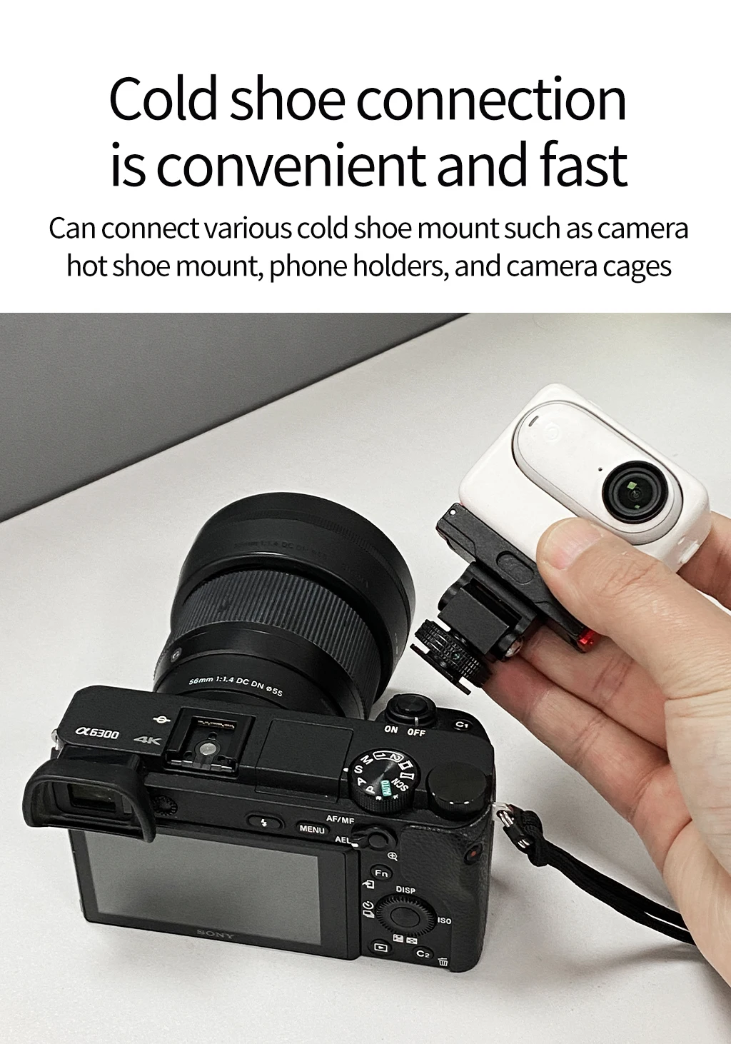 Für Insta360 Go 3 Go 3S Magnetische Schnellverschlussbasis 1/4" Schraube Kaltschuhhalterung Rucksack Schneller Clip für Daumen Kameraständer Halterung – Detail 14