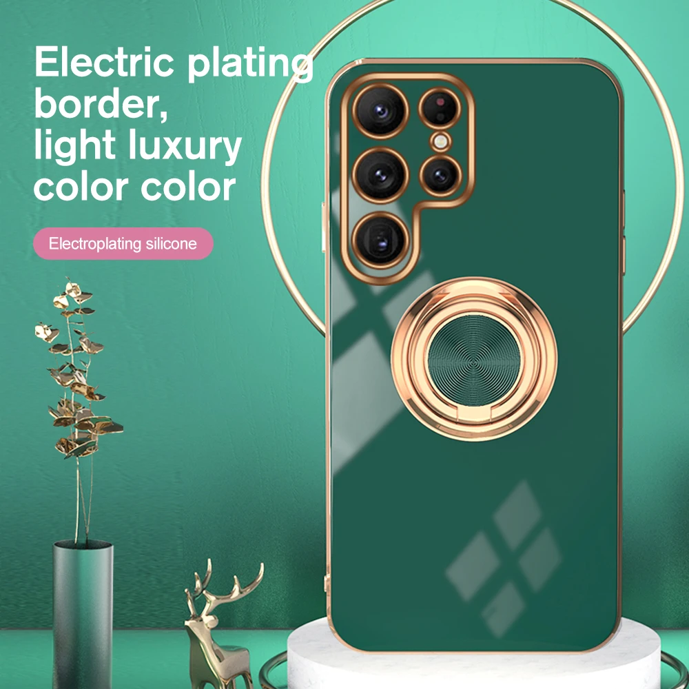 Automontierte magnetische Saughülle für Samsung Galaxy S23+ 5G Ringhalter Rückseite Samsun S24 Ultra S23 Plus_voghion.com