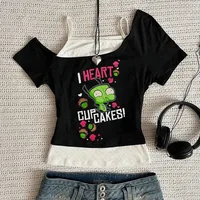 Haut Y2k vêtements haut pour femme hauts mignons avec bretelles femmes recadrée poubelle Y2k 2000s haut court femme femme vêtements Harajuku 3
