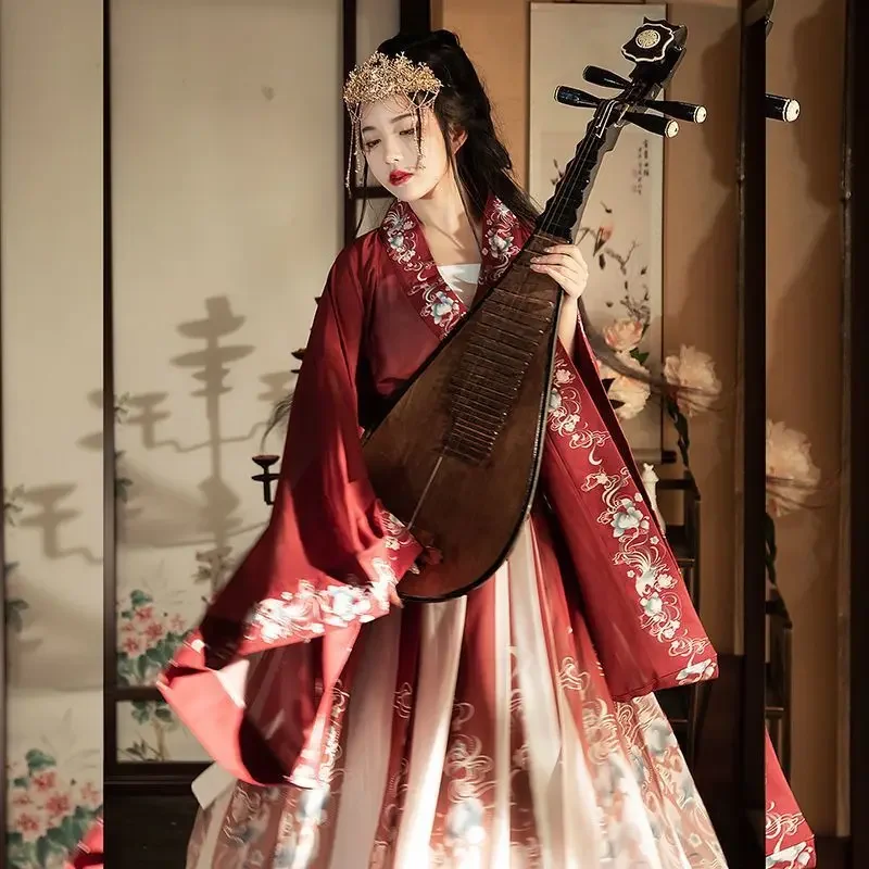 

Hanfu Dress Women Chinese Ancient Traditional Hanfu Carnival Princess Cosplay Costume Stage Hanfu Blue&Red Dance Dress