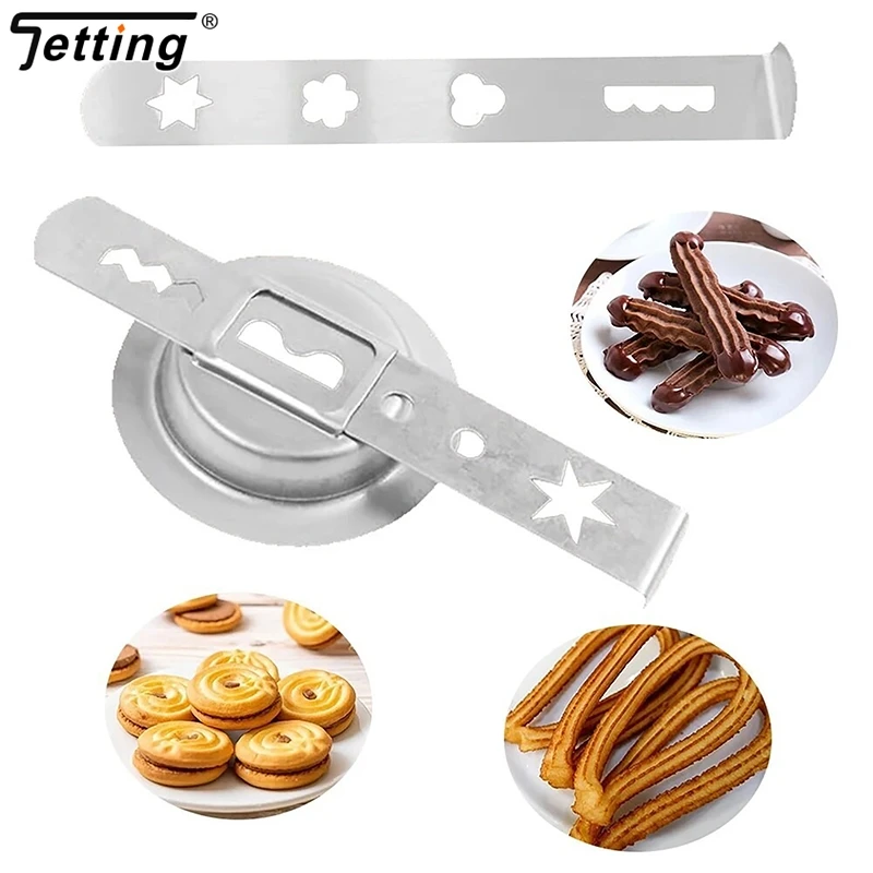 Cake Baking Tools Pastry Attachment Biscuit Attachment Stainless Steel With Connection Ring Biscuit Mould For Size 5 Meat Grinder 3Pcs/set