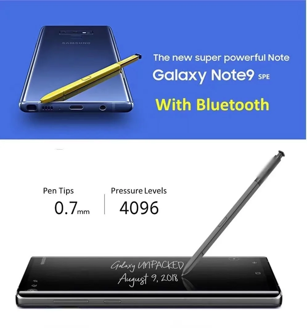 로고가있는 블루투스 기능이있는 삼성 Galaxy Note 9 Note9 N960 N960F N960P 용 새 터치 스타일러스 S 펜