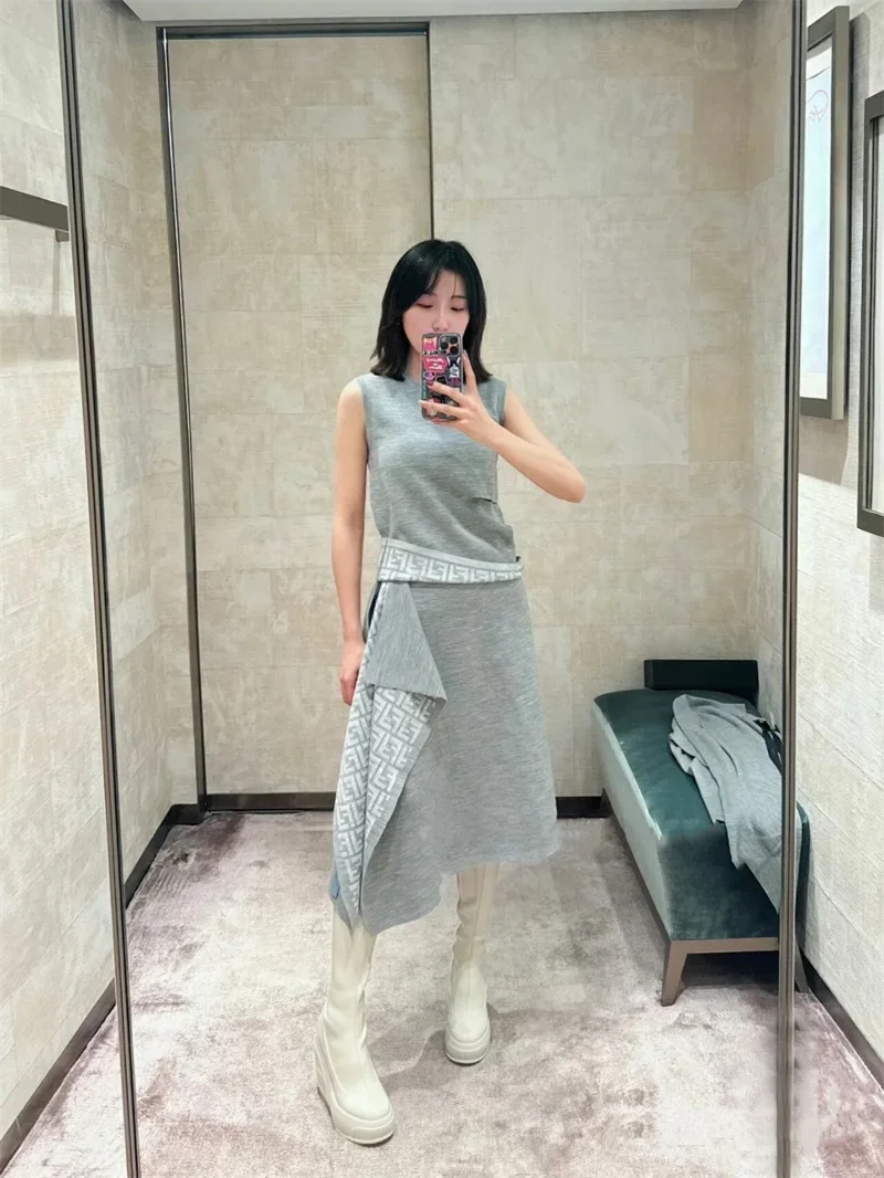 2024 Spring New Slope Heel Thick Bottom Round Toe High Heel Boots Fashion Sexy Cross-border Women's Plus Size Knee-high Boots
