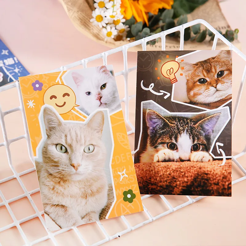 30 Pcs/Set Old Alley Cat Series Postcard Animal Photography DIY Greeting Blessing Cards Hand Account Gift Message Card