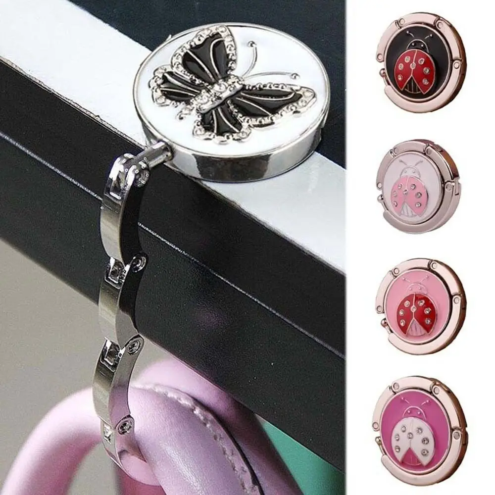 

Metal Diamond Desk Hooks Table Hanger Table Clasp Purse Hook Bag Holder Handbag Hanger Folding