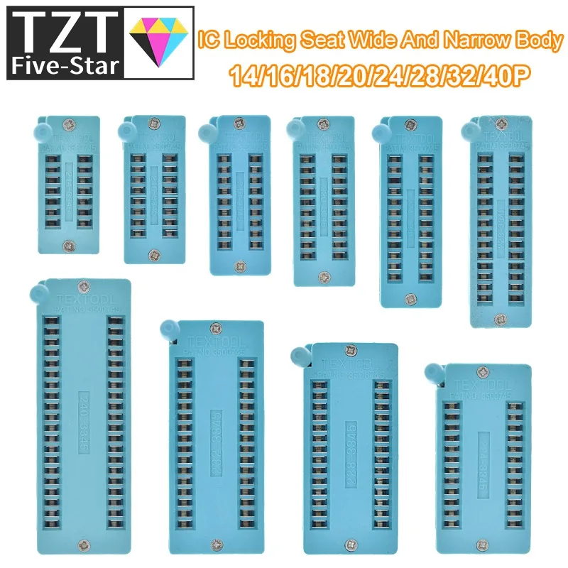 1pcs/lot 14 16 18 20 24 28 32 40 P Pin 2.54 MM Green DIP Universal ZIF ...