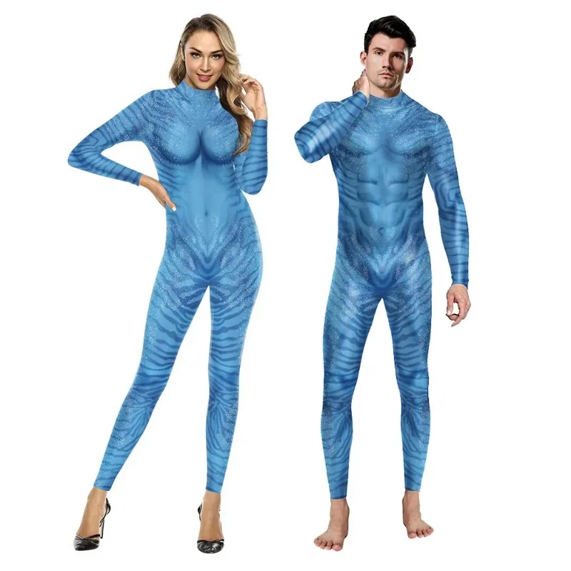 Film Avatar The Way Of Water Alien Cosplay 3D Tuta Donna Uomo Avatar Costume Cosplay Zentai Carnival Party Body