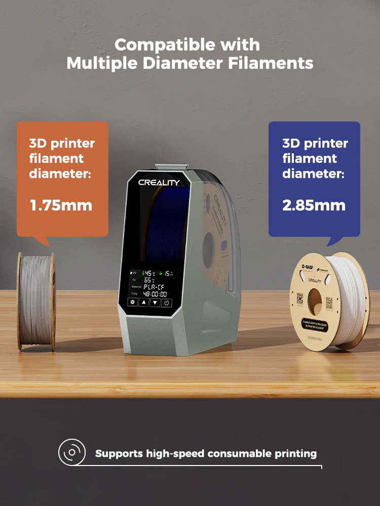 Creality Space Pi Filament Dryer Real-time Humidity&temperature Monitoring 1kg 3D Printer Filament Dryer Box Storage Holder