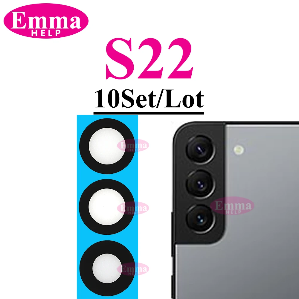 Premium Back Rear Camera Glass Lens Replacement - 10 Pack with Adhesive