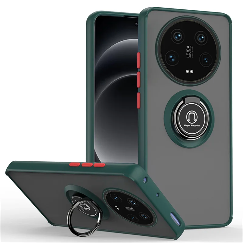Premium Magnetic Ring Holder Shockproof Matte Phone Case - Enhanced Protection and Style