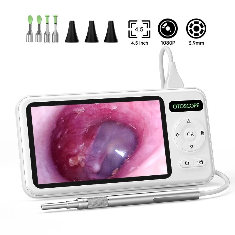 4.5 Inch Digital Otoscope HD1080P 3.9mm Ear Picker Ear Camera 6 LEDs Ear Wax Removal Tool Ear Cleaning Stick For Child Adults 1