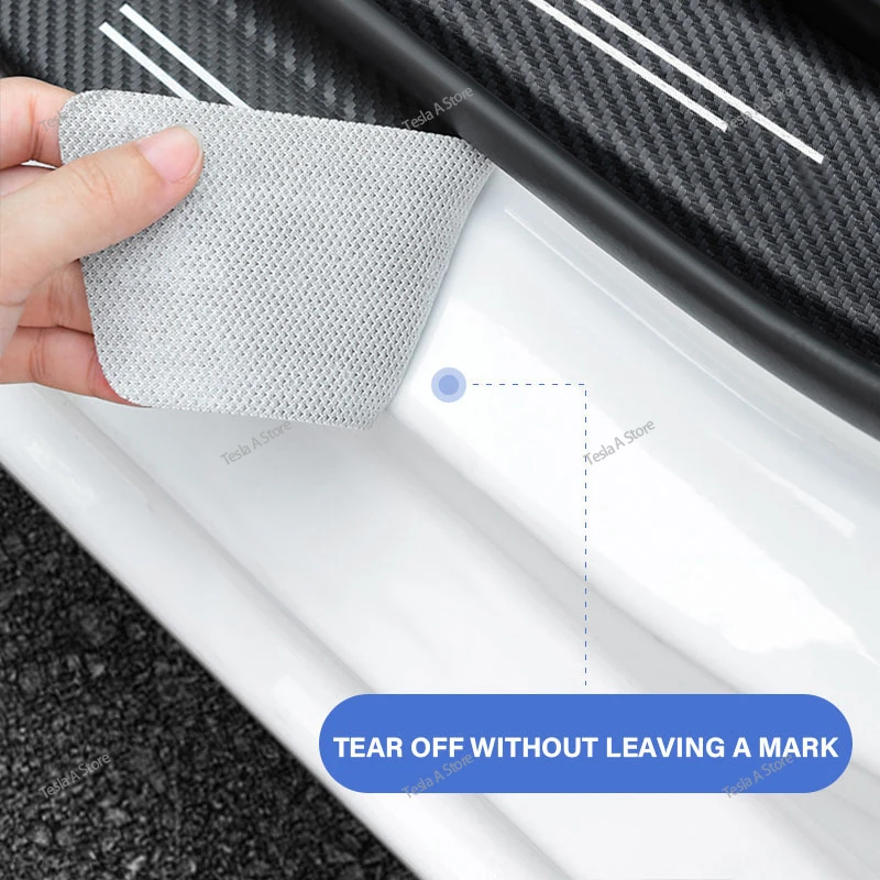 Car Door Sill Covers 4/5/8/9 pieces front and rear door sill anti-scratch protective covers anti-kick pedal protection strips For Tesla Model 3/Y
