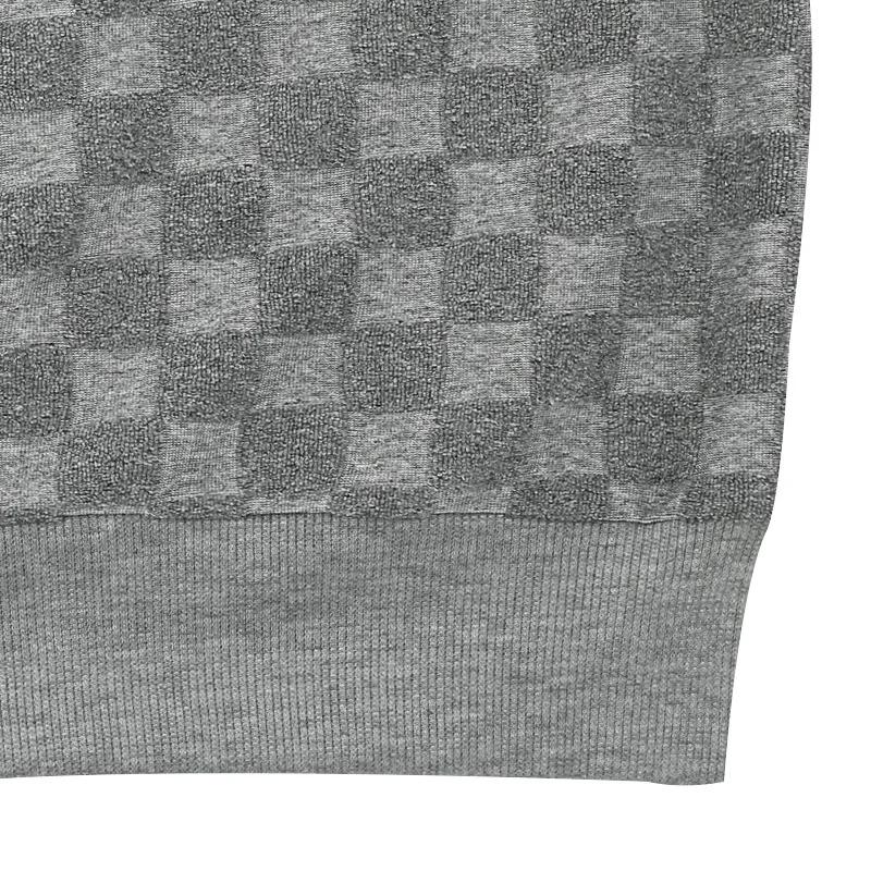 Winter Neue Karierte Pullover Rundhals Botto männer Mantel Mode Kleine Check Waffel Jugend Rundhals Jacquard Check Hoodie – Detail 25