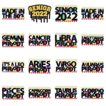 

Hot Sale 1 Pcs Zodiac Letter Croc Shoe Charms Colorful 12 Constellations Shoes Decorations Kids Girls Boys Bracelet Accessories