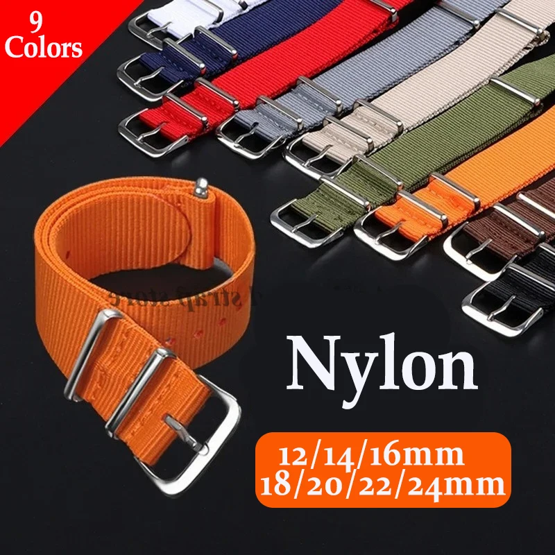 Canvas Nylon One-Piece Loop Watch Strap - Versatile Wristband