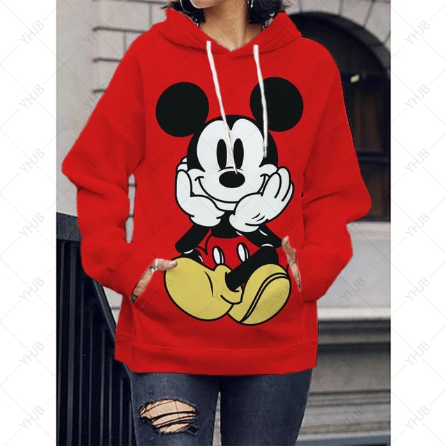 Sudadera con capucha de Mickey Mouse de Disney para primavera y otoño,  nueva versión coreana con est Gao Jinjia LED