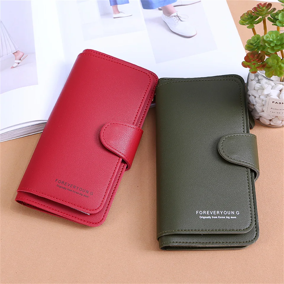 Women's Patent Leather Clutch Wallet - Card Holder & Phone Purse Organizer (Red) - View #5