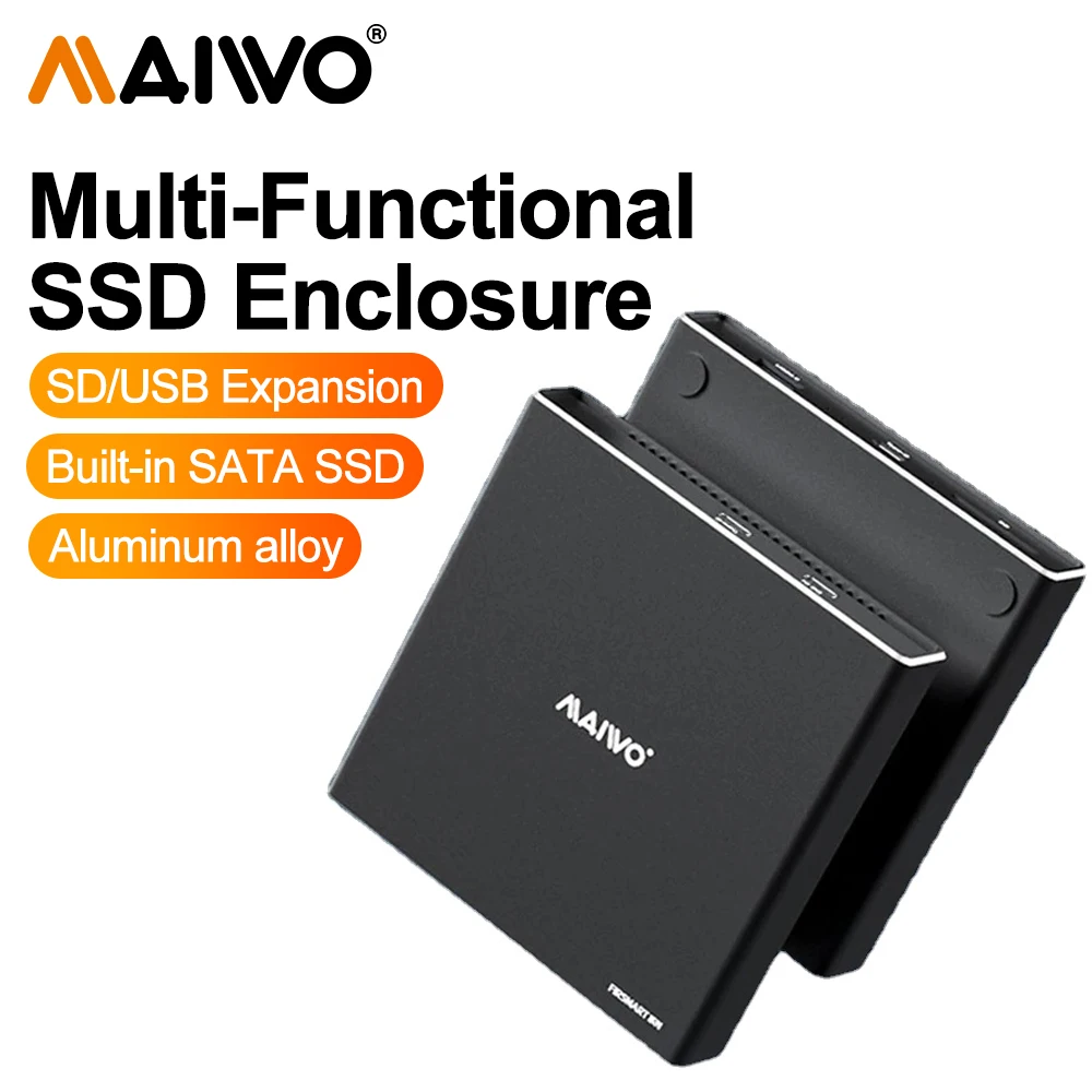 

MAIWO 5 in 1 Multiple Function SSD Enclosure Type-C Docking Station 2.5" SATA HDD / SSD with USB A USB C SD Slots for Laptop